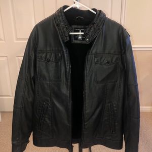 Black Fur Lined Bomber Jacket